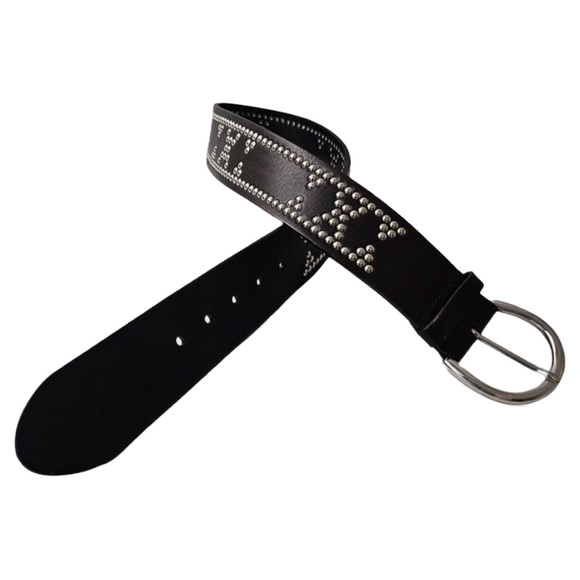 Banana Republic Studded Genuine Leather Wide Belt Size: S Color: Black - Picture 8 of 13